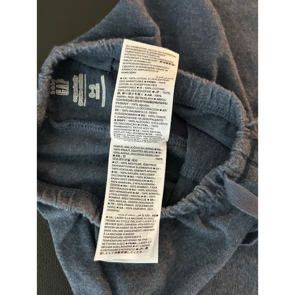 Baby Gap Blue Heather Organic Cotton Jogger Pants 0-3 Months 1341 - Picture 10 of 13